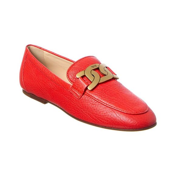 Tod’S Cuoio Leather Loafer, Red - Picture 1 of 5